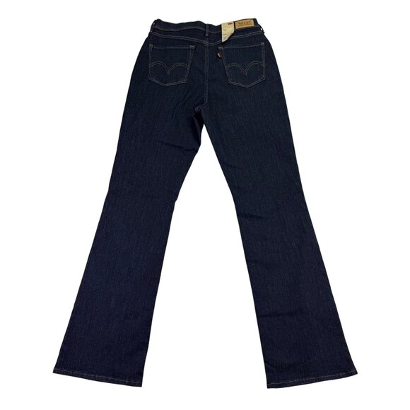 Levis Womens Dark Wash Denim Bootcut Jeans Mid Rise Slimming Size 10 Medium Fit - Picture 2 of 16
